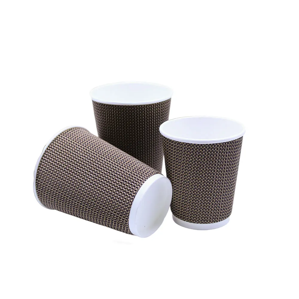 Superior Design Double layer corrugated scald proof paper cup Disposable coffee cup Environmentally degradable cup