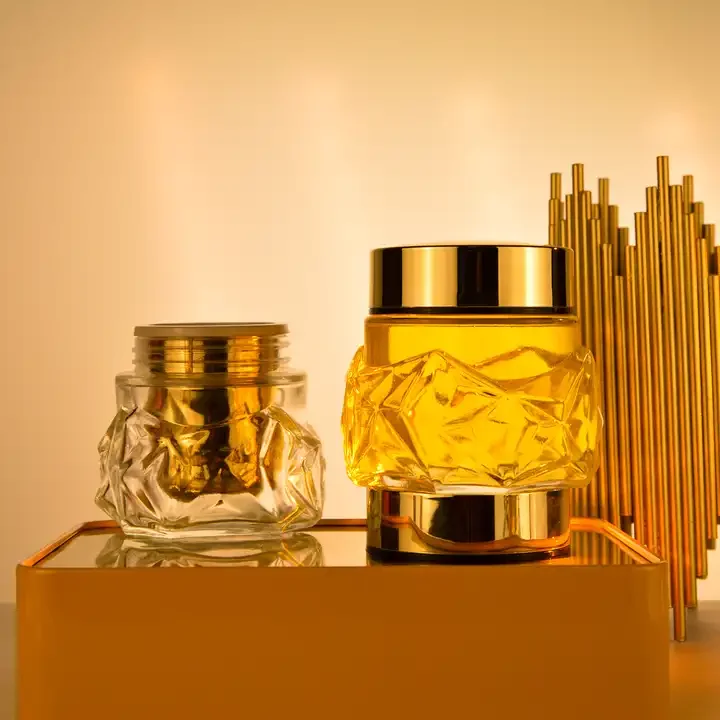 Factory Oem Luxury Cosmetic Glass Jars Suppliers With Box Clear  Cosmetic Lotion Containers Empty Cream Glass Jars