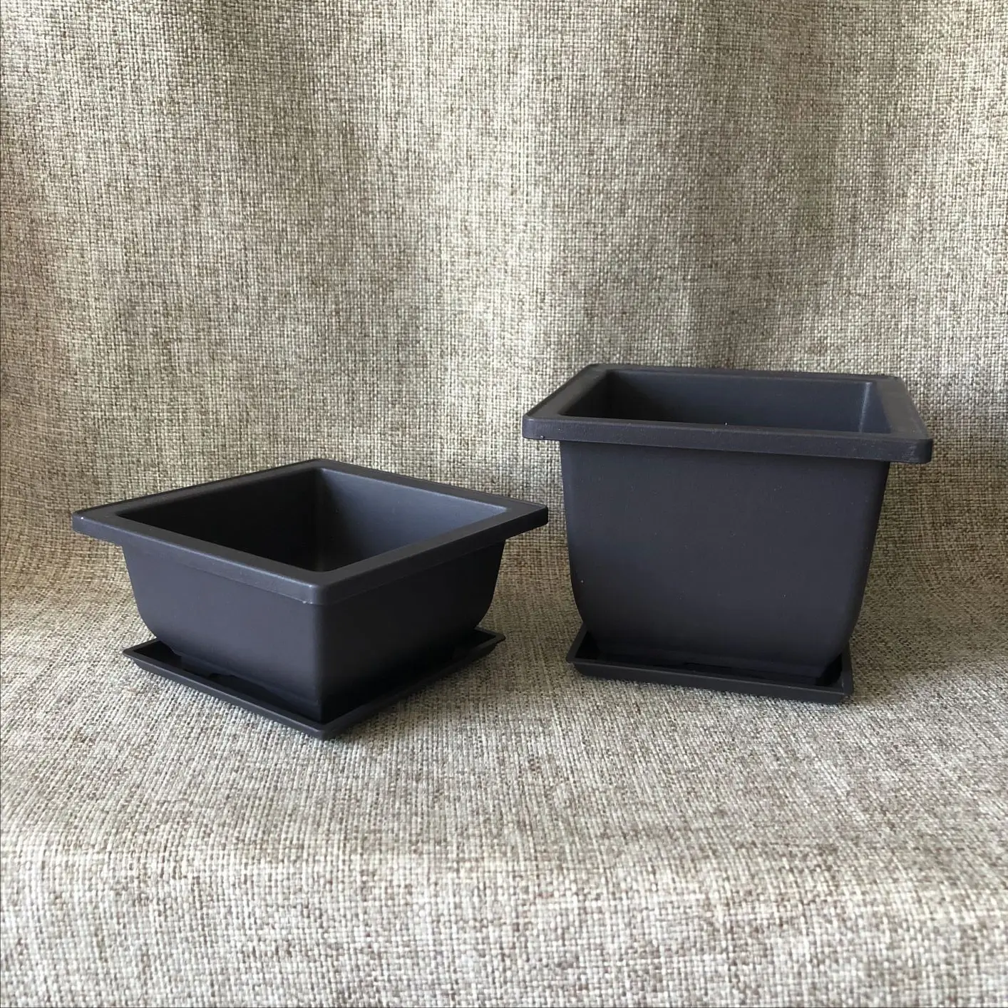 12.1*12.1*5.8cm 350ml square bonsai flower pots succulent planter flower pot plastic purple clay pot