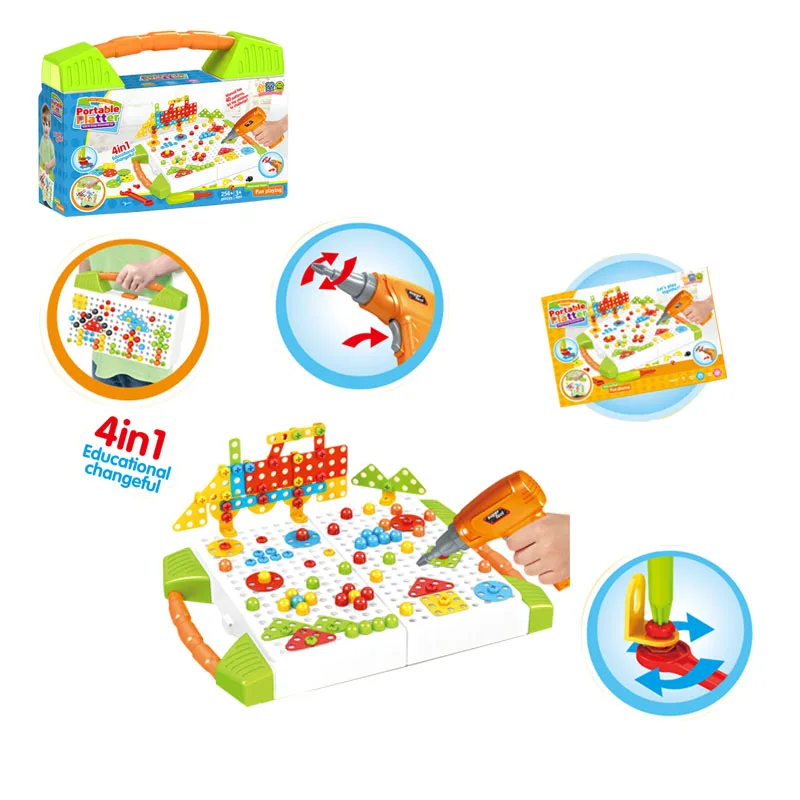 2020 new drill screw nut tool Jigsaw puzzle machine 3d puzzle diy toy assembled animal puzzle kids toy