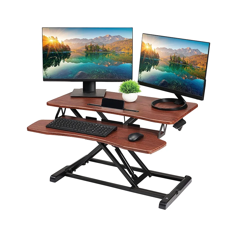 Gastac Ergonomic Desk Rise Adjustable Height Sit to Stand Up Desk Workstation Standing Desk Converter for Office Computer Laptop