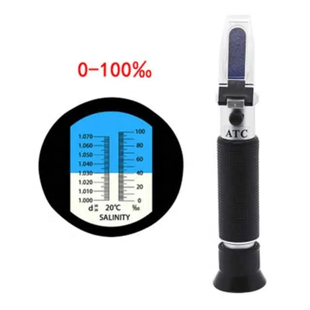 Hand held 0-100 food salinometer seawater optical density aquaculture hydrometer detector