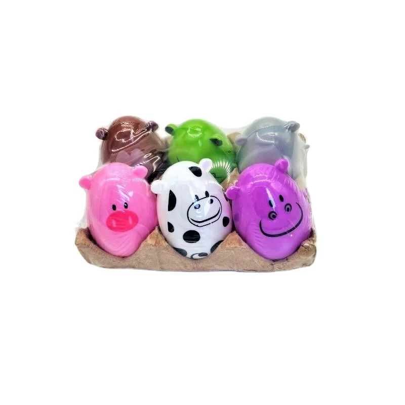 Hot sale surprise to animal plastic easter egg for children 6*4cm plastic easter egg for sale