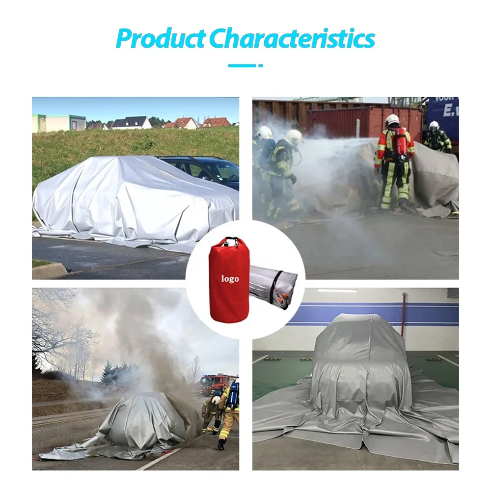 Factory price car fire blanket fiberglass vehicle fireproofing lining for electric vehicle charging stations