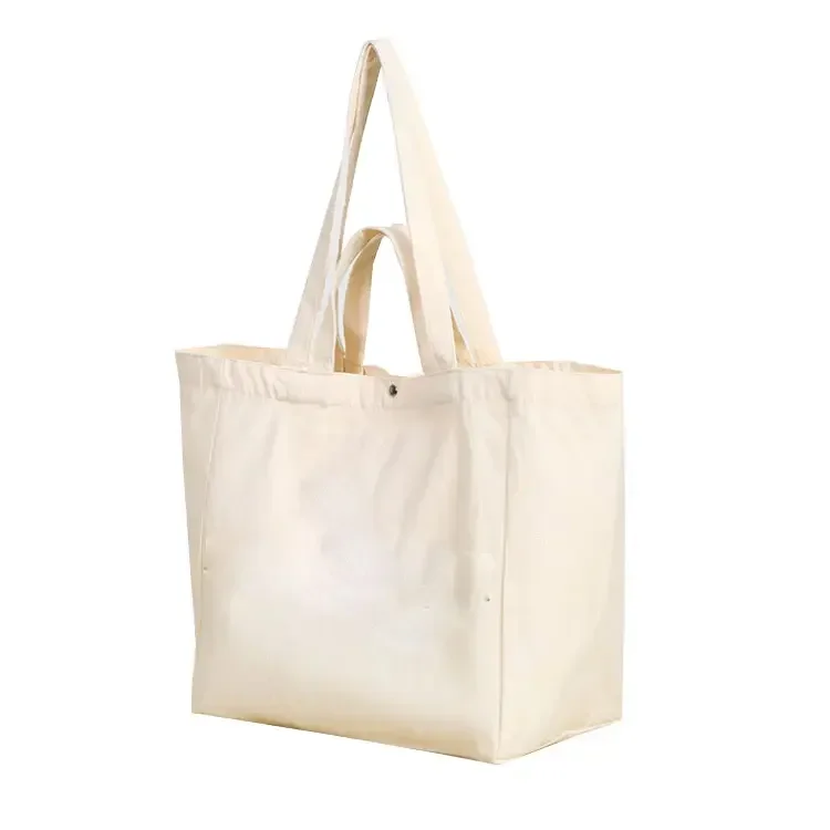 Large Reusable Grocery Bag 100% Cotton Heavy Duty Tote In Natural For Grocery Shopping The Beach The Pool Decorating Bags