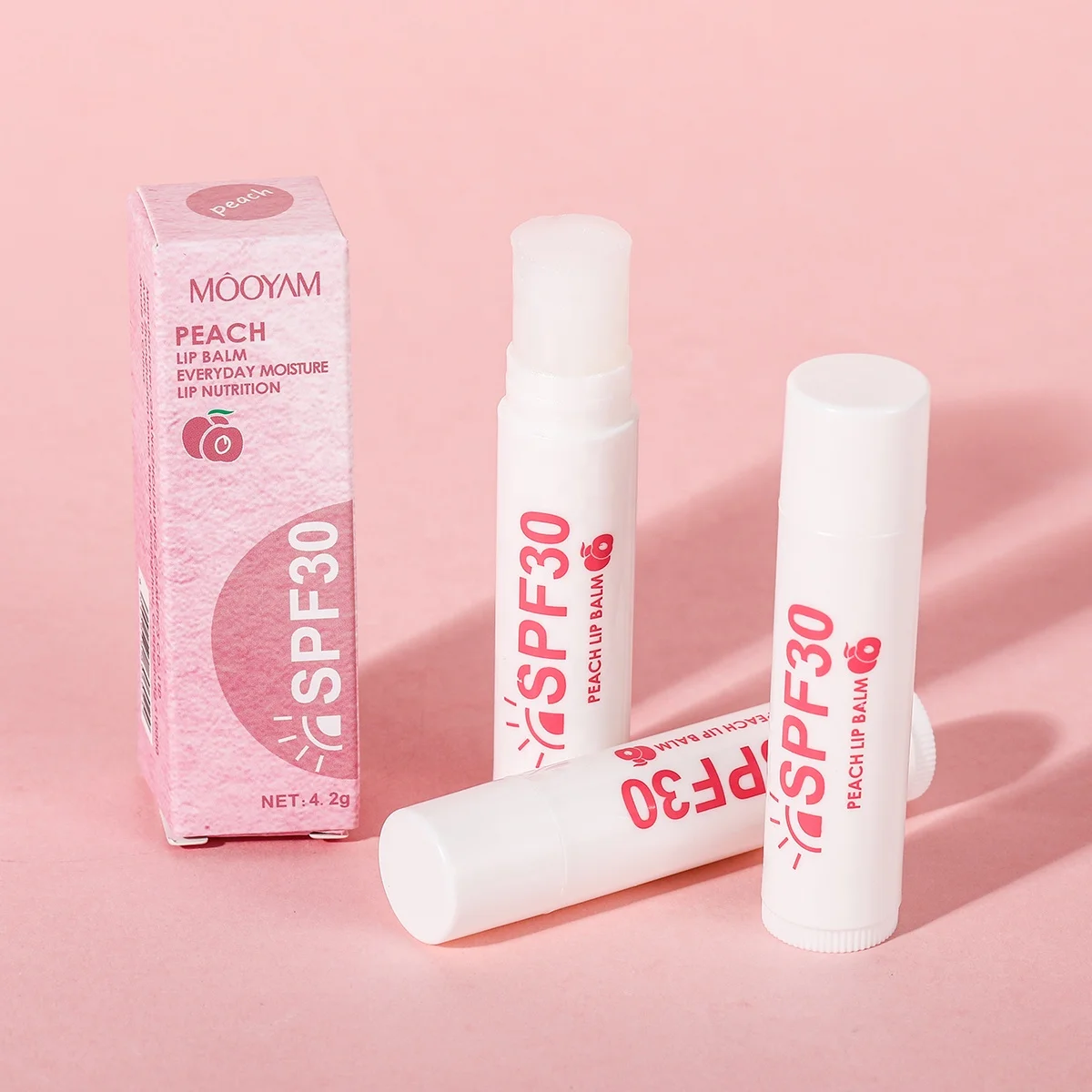 Peach Lip Balm Private Label Natural Lip Butter Balm Long Lasting Moisturizing Mini SPF Pink Lip Balms