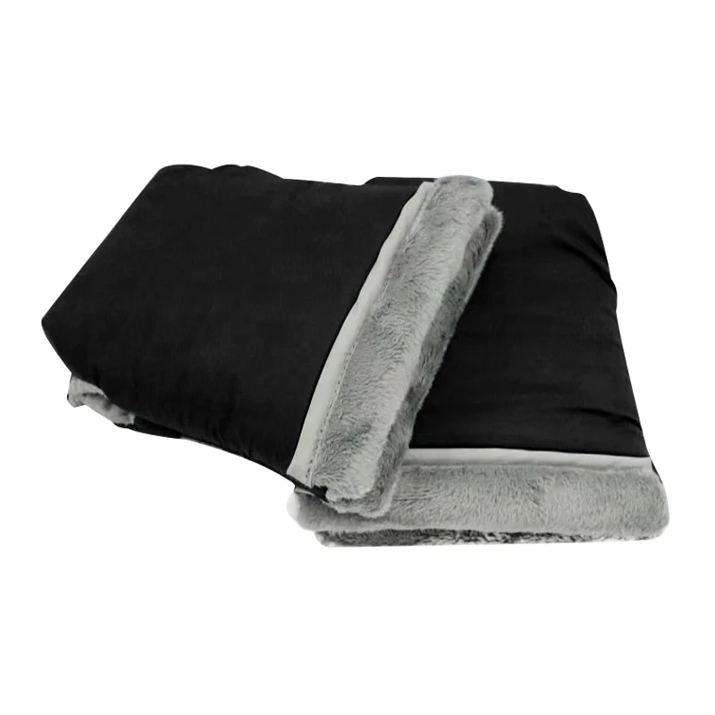 Winter Baby Stroller Hand Muff, Windproof Pram Hand Warm Stroller Gloves, Snowproof Stroller Handle Hand Warmer Muff  With Fur