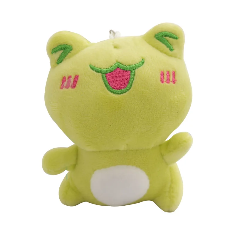 12CM New Cool Green Frog Plush Toy Keychain Soft Elastic Shy Cute Smile Little Frog Doll Birthday Christmas Gift to Children