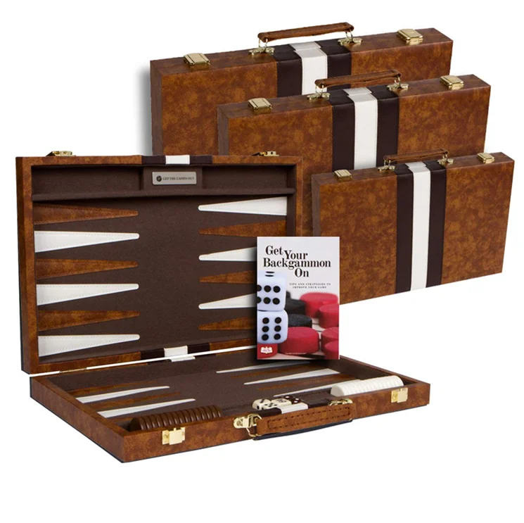 Professional Luxury Hand Made leather backgammon Game Set for Outdoor and Travel