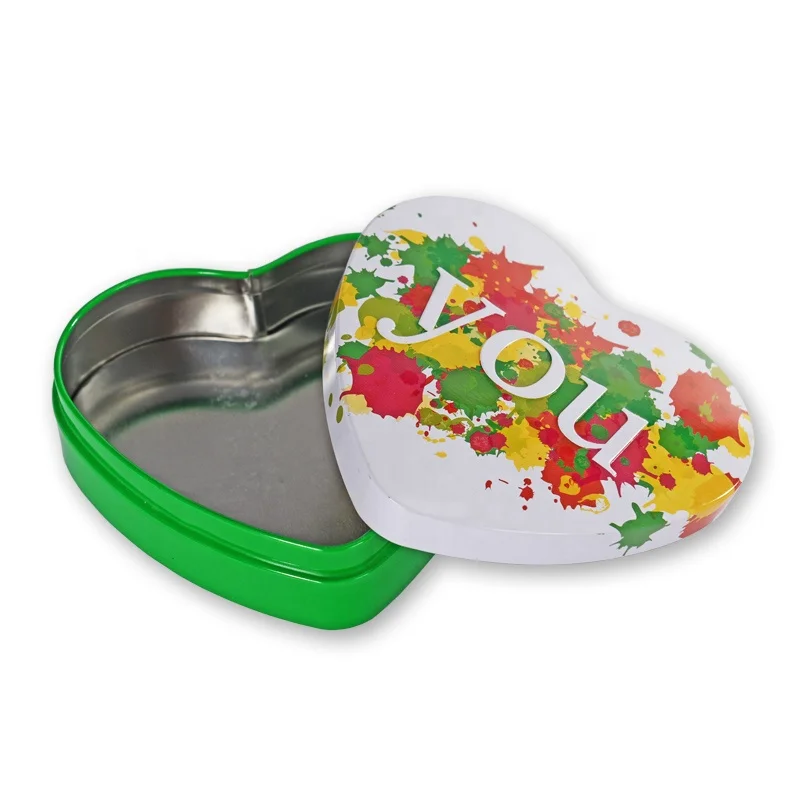 Heart Shape Tin Can Biscuit Packaging Chocolate Metal Box