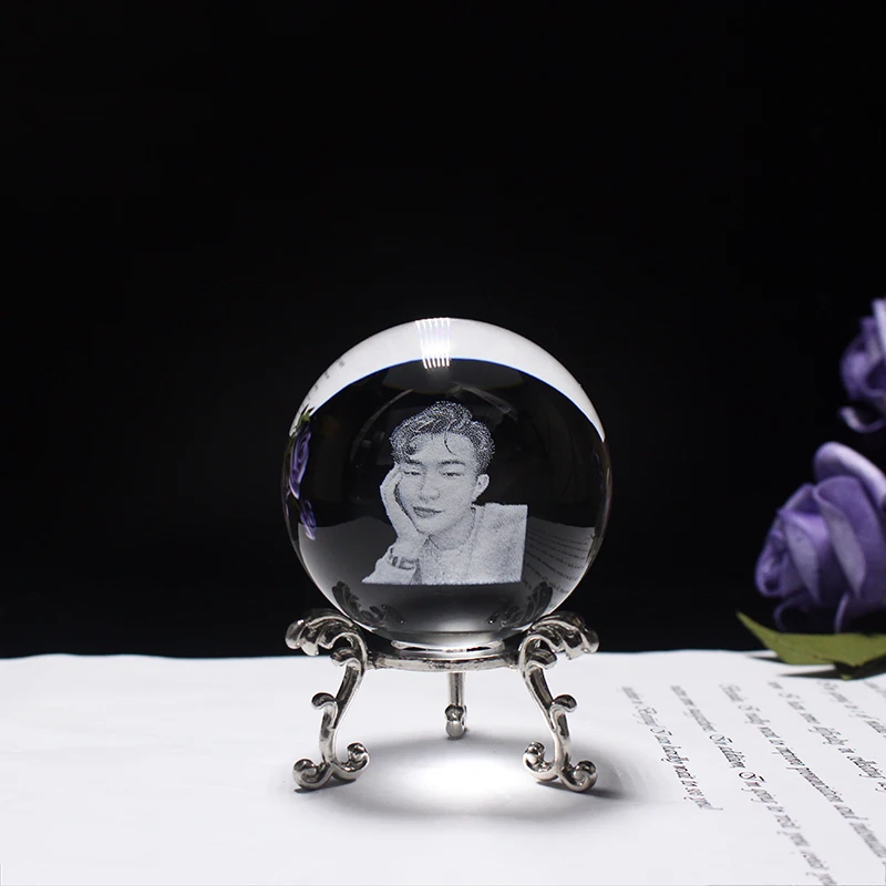 Glass Photo Ball Personalized Crystal Ball Laser Engraving Customized Baby Photo Glass Ball