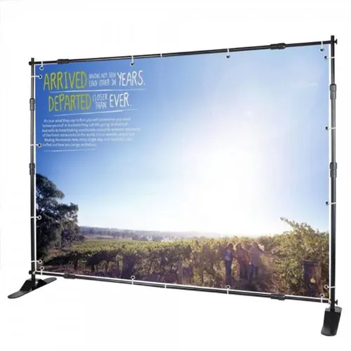 repeat adjustable telescopic backdrop banner heavy duty stand wall Portable aluminum exhibition tube fabric tension display