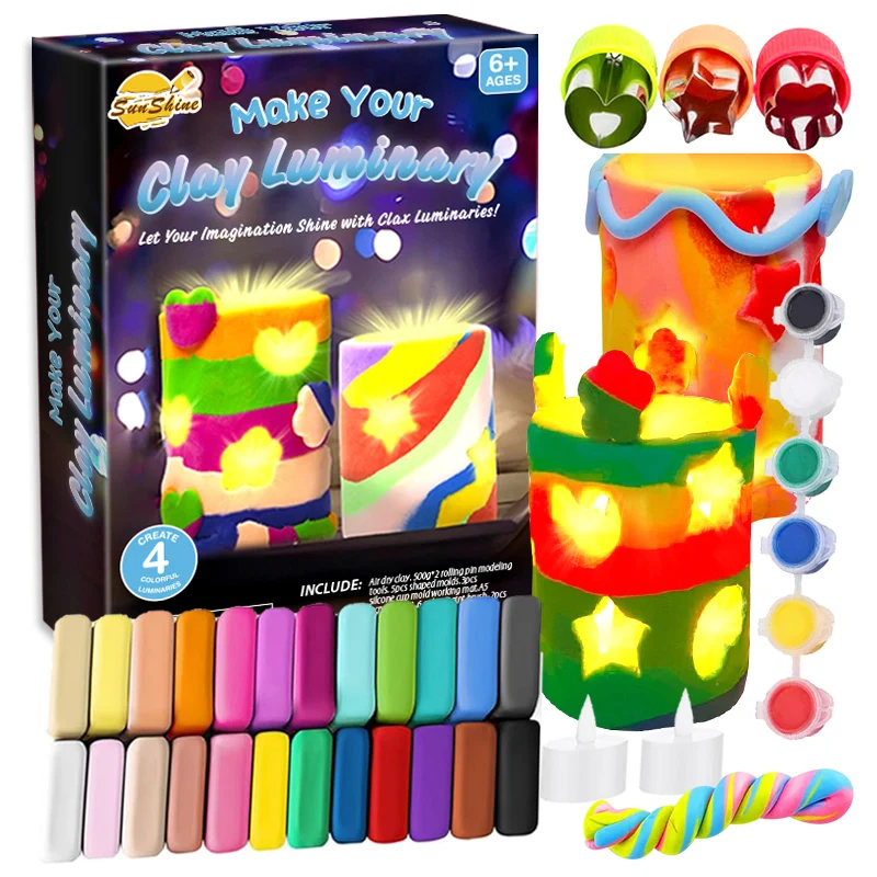 DIY Clay Luminaries Clay Fun Activities Arts and Craft Craft Kit Gifts for Kids Girls Boys Teens