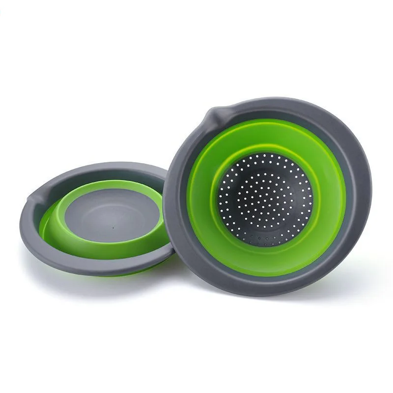 Silicone Collapsible Kitchen Colander Space-Saver Folding Strainer Colander