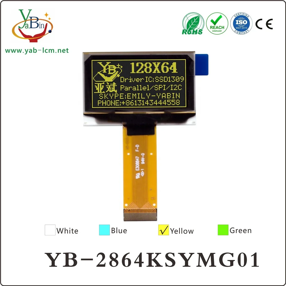 1,54 дюймов монохромный SSD1309, 8-битный 68XX/80XX одновременно 4-провод SPI, I2C интерфейс штекер типа в 24PIN 128X64 12864 Oled LCD 3,3 V