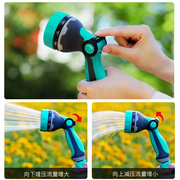 Andeca High Premium Quality Adjustable Thumb Shower Sprinkler Gun Garden Quick Connector Nozzle Gun Sprayer