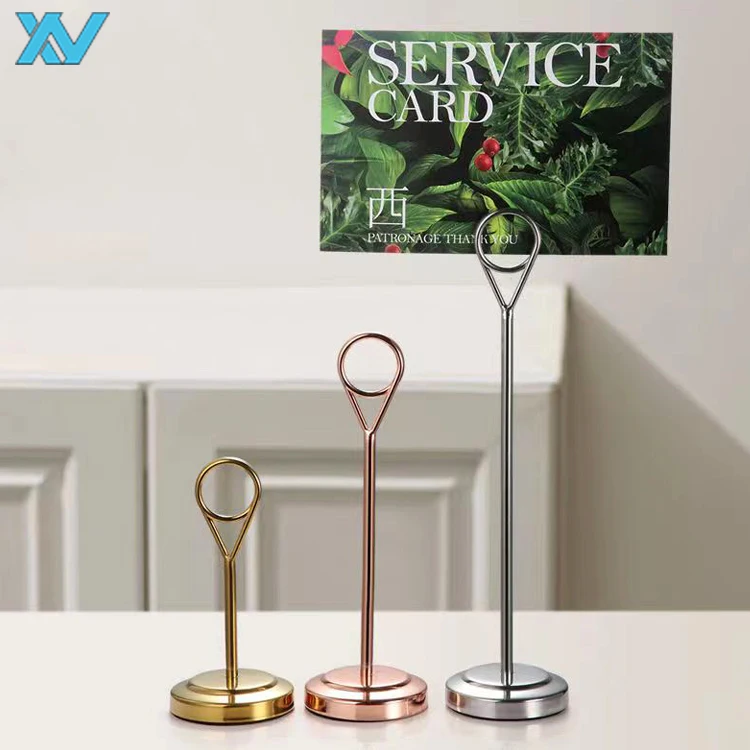 Restaurant Tabletop Metal Wire Circle Shape Menu Holder Table Number Display Rack Western Menu Rack