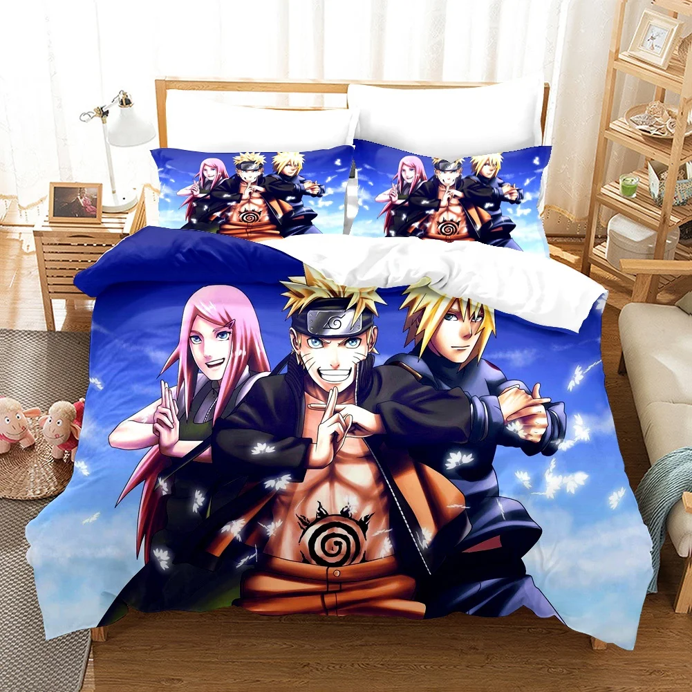 Лидер продаж постельное белье Sasuke из 100% хлопка в мультяшном стиле на заказ с персонажем аниме для спальни комплект простыней 3 шт. 4 оптовая