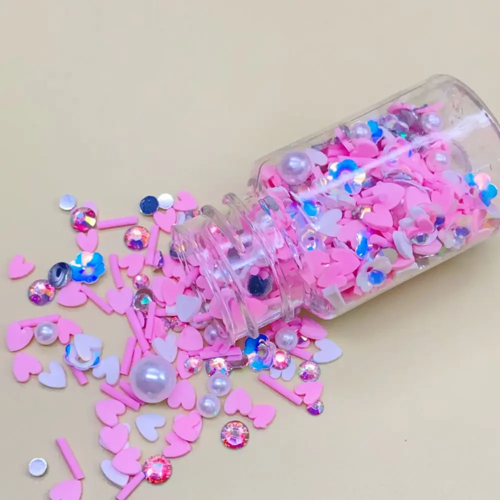 10g Pink Heart Mix Beautiful Kids Toy Accessories Handmade Accessories Crafting Supplies for Kids Slime DIY Toys Craft Making