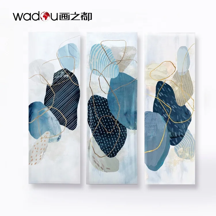 3 Panels Wall Art Bedroom Decoration Foil Custom Print Pearlized Canvas Print Modern Abstract Canvas Wall Art Printed