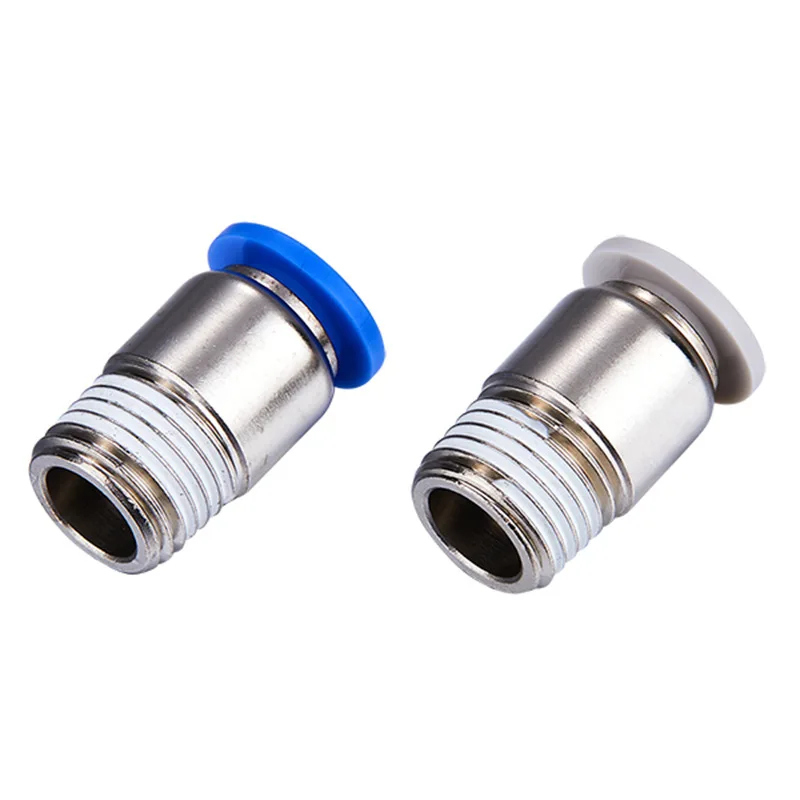 POC Hydraulic Copper Press Fitting Tool, Straight Cylinder Quick Connect Male Pneumatic One Touch Tube Fittings