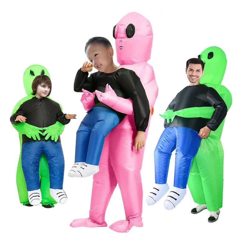 Funny Party Festive Blow Up Cosplay Suit Halloween Easter Alien Inflatable Costumes for Adults Kids