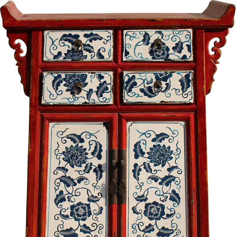 Hot Sale Chinese Antique Solid Wood Reproduction Furniture Painting Console Cabinet