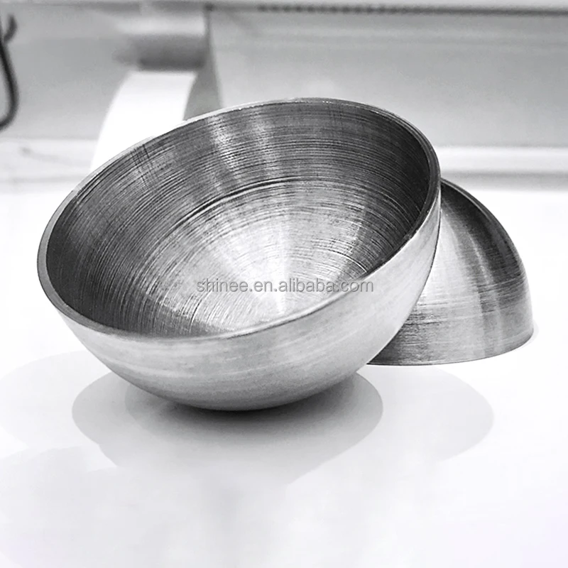 Customized brushed finish satin surface Hollow Core stainless steel half sphere 40mm 45mm 50mm hemisphere