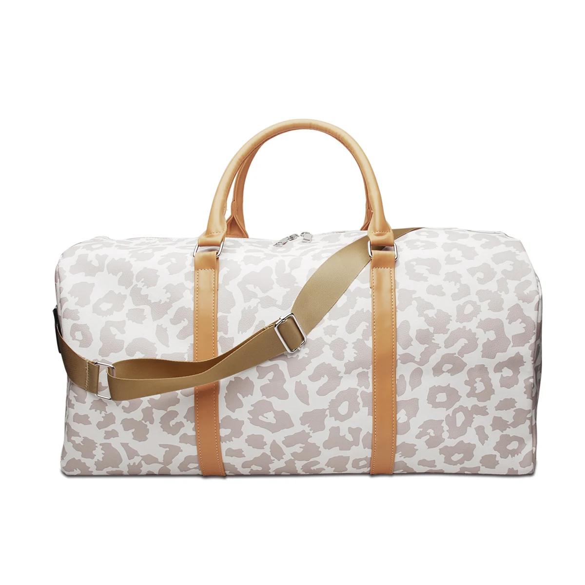 Weekender Leopard Duffle Bags with Handles Casual Travel Beach Tote Large Capacity PU Luggage Tote Women Overnight Bag DOM107106