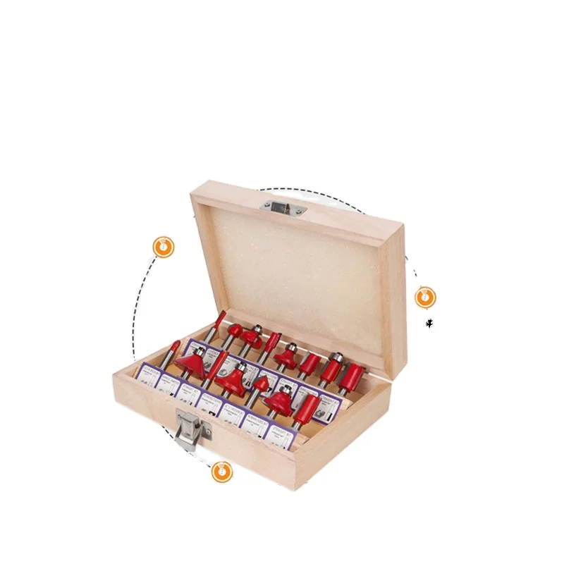 Naipu 15pcs/set 8mm Shank Milling Cutter Machine Wood Router Bits Set for Woodworking  Engraving Milling Cutter