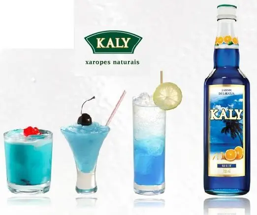 Kaly Blue Syrup Made Of Orange Juice Concentrate For Alcoholic Beverage or Non-alcoholic Beverages