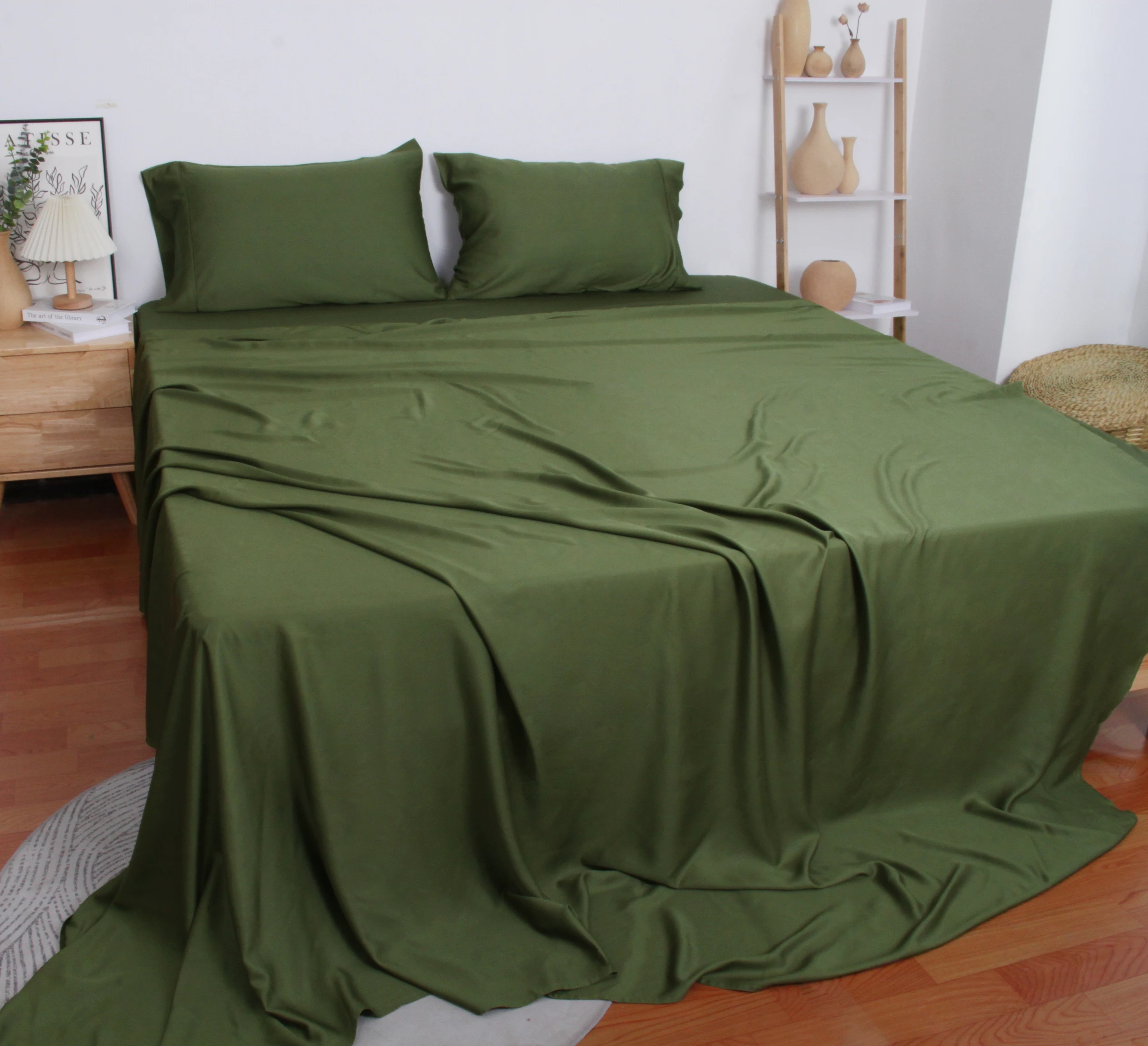 Bamboo Fiber 300TC Sateen Bedsheet Set 100% Organic Bamboo Duvet Cover Set Factory wholesale for retailers