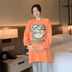 Maternity autumn suit 2021 new fashion models long sleeve large size top for women Spring and Autumn Internet celebrity small