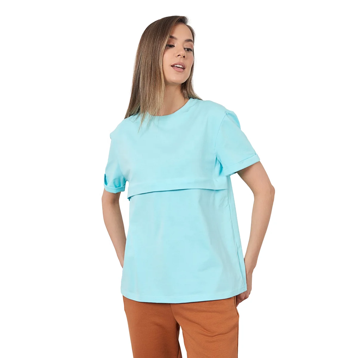 
Cotton and Spandex Feeding T-Shirt for Pregnant Women Maternity Clothes 