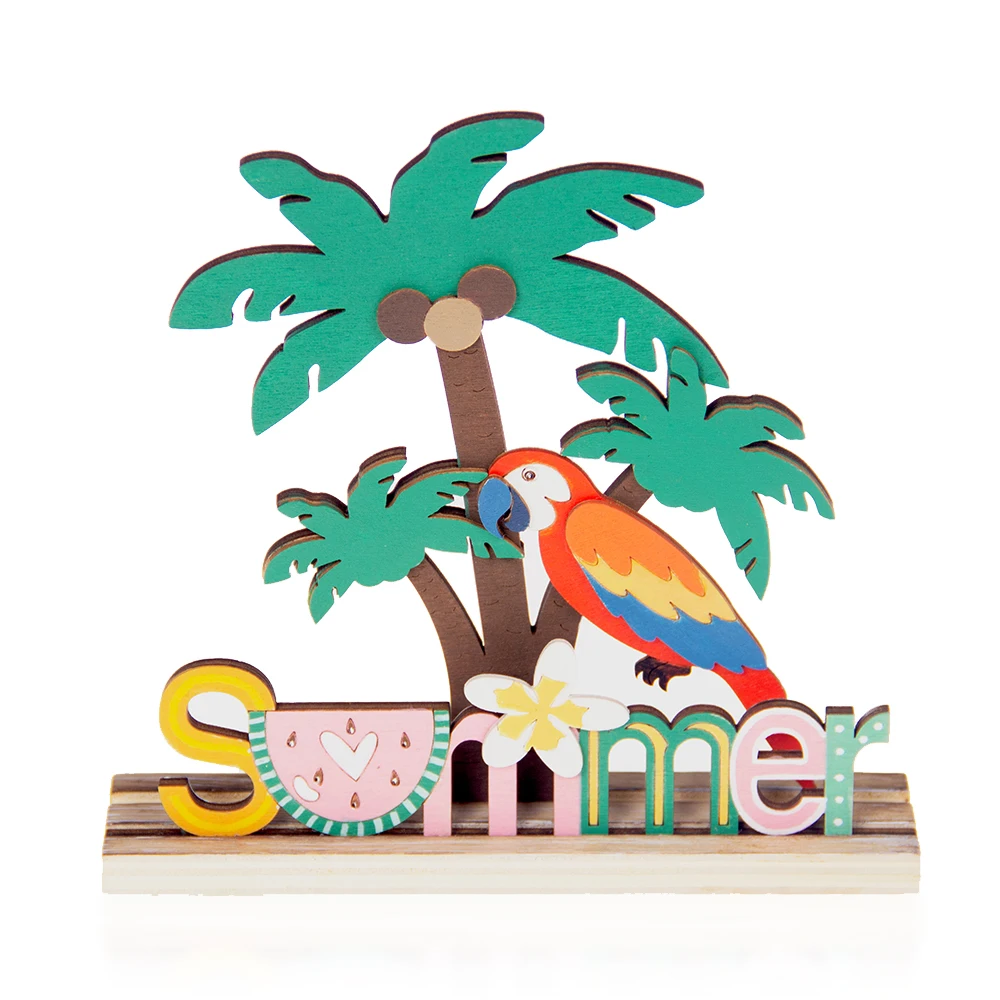 Summer style parrot ornament wooden desktop decoration