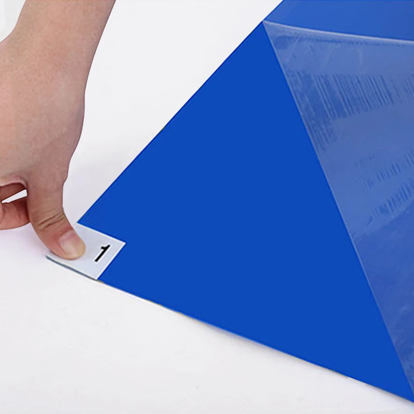 High Quality Industrial Blue PE 30 Layers Tacky Mat Sticky Mats For Cleanroom Workshop Laboratory Door Entrance