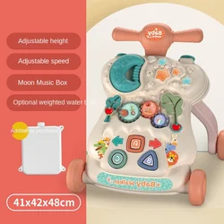 Hot Sale Multi Functional Musical Infant Educational Toy With Painting Board Gear Games Learning To Walker Push Baby Walker