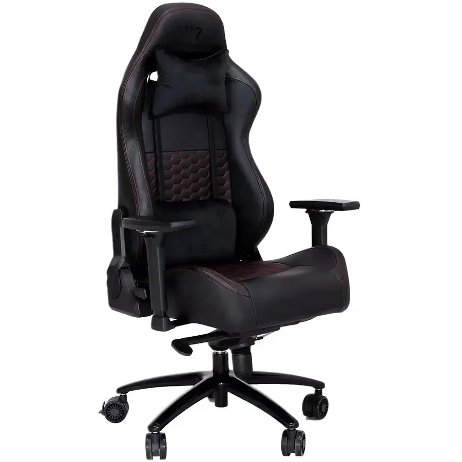 2024 Luxury Chair Games India Red Embroidery Black Car Leather Real Gaming Chair with Safe Lock Castors Brake Wheels Frog System