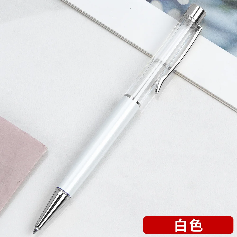 Wholesale Creative Diy Metal Ball Pens Glitter Empty Tube Ballpoint Pens Office Supplies Pens With Custom Logo