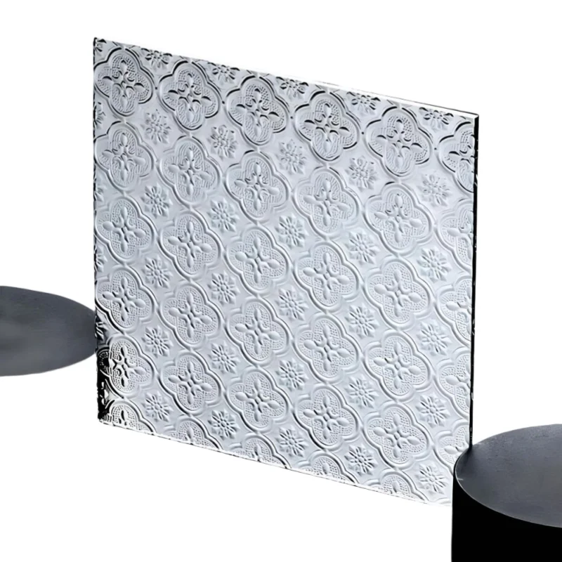 Shandong Glass Factory Offer 4mm-12mm Clear Transparent Moru Patterned Fluted Figured Ribbed Glass For Top Table Window Bar Door