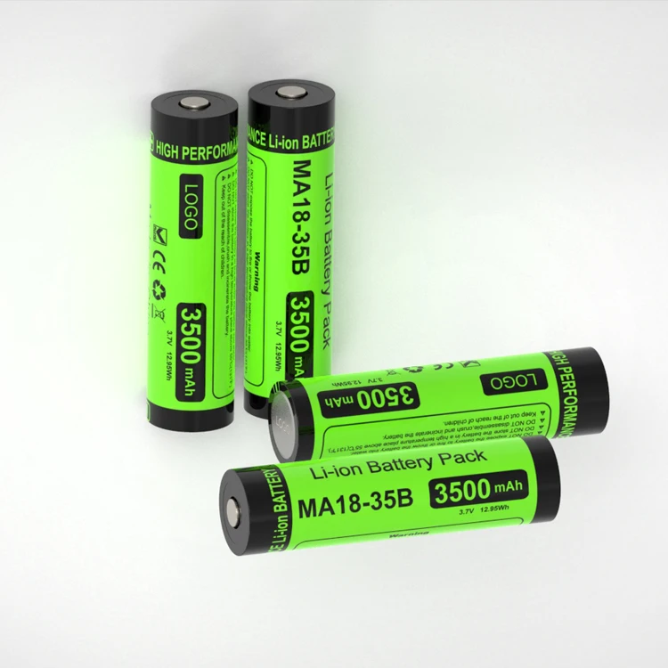 Factory Supply Rechargeable 3.7V 2000mAh 2200mAh 2600mAh 2900mAh 3000mAh 3500mAh 18650 Li-ion Battery for Flashlight