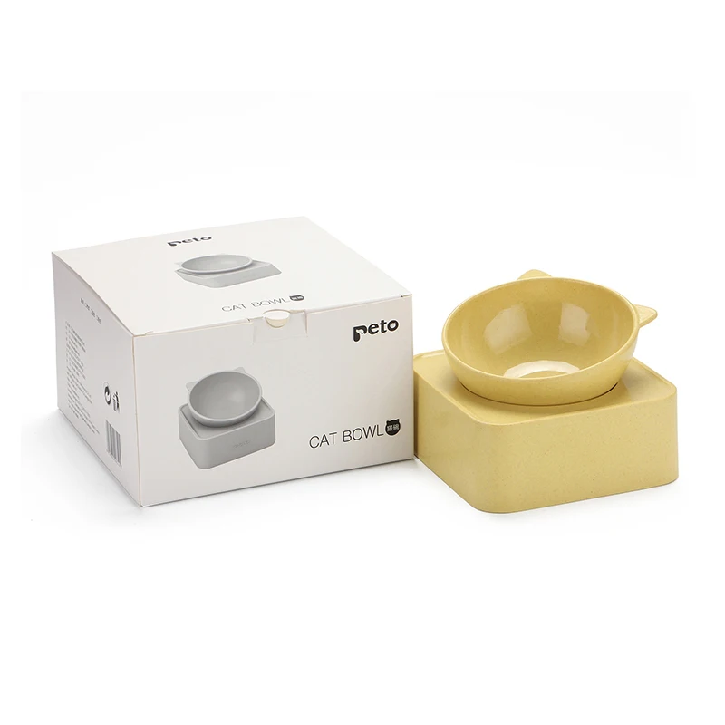 Peto Melamine tiltable adjustable Cat bowl small dog food bowl