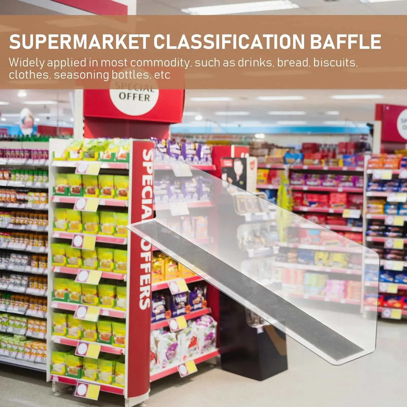 Wholesale Acrylic L-Shape 6Pcs Plastic Shelf Dividers Magnetic Closet Shelf Organizer Divider Separator Clapboard for Storage