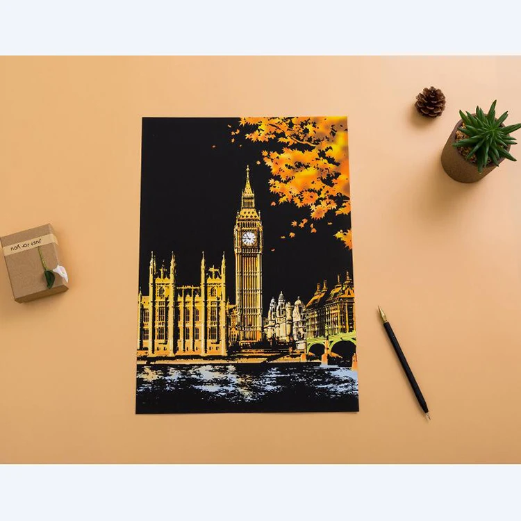 «Сделай сам», развивайте творческие интересные картины для детей, различные пейзажи, волшебное художественное граффити с царапинами