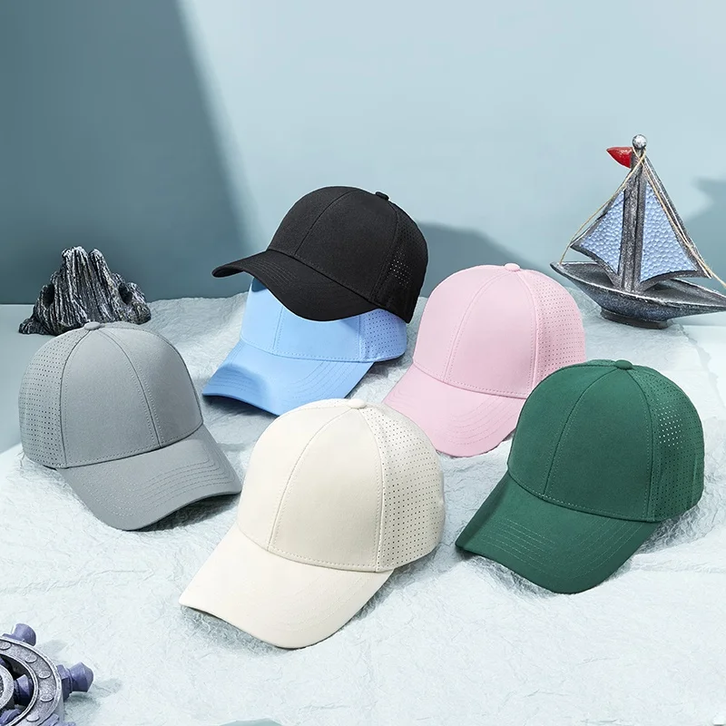 Customized logo  Summer  sports Duck Tongue Hat Outdoor Mountaineering Tourism Sun Hat Laser hole vintage baseball cap