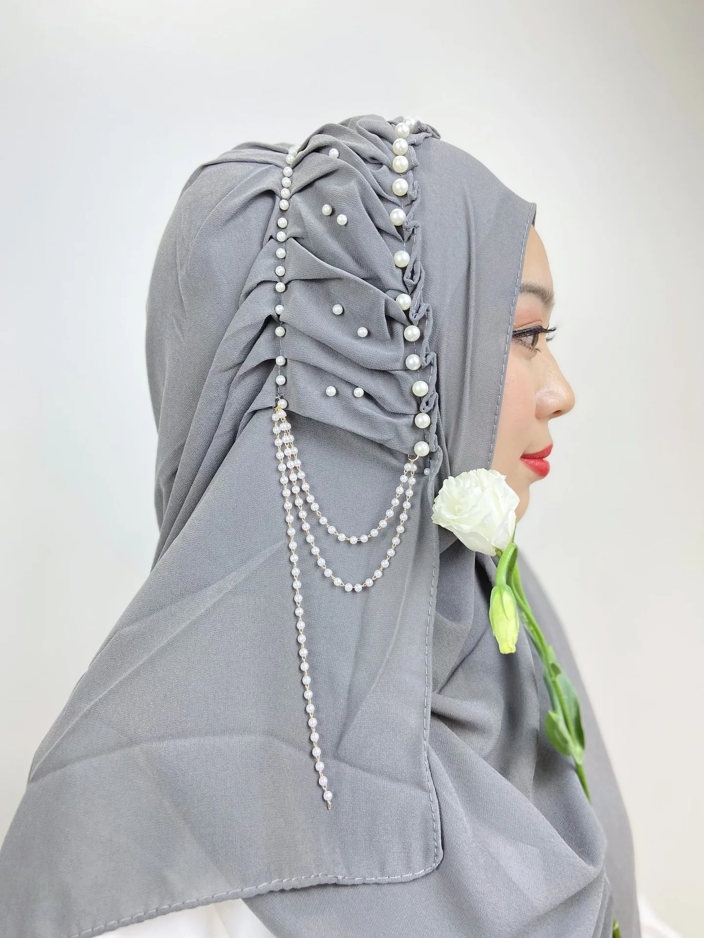 Zaynab Silk Hijab Foulard Muslim Black Hijab Scarf Premium Jersey Malaysia Instant Hijab