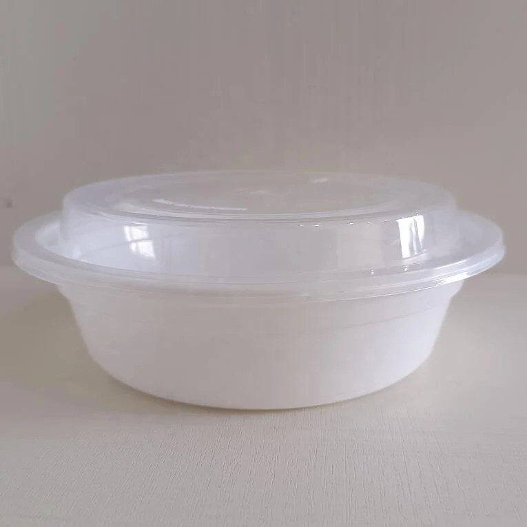 16OZ 24OZ 32OZ 40OZ black round shape  PP  food containers with lids microwavable plastic round  take- away  lunch boxs