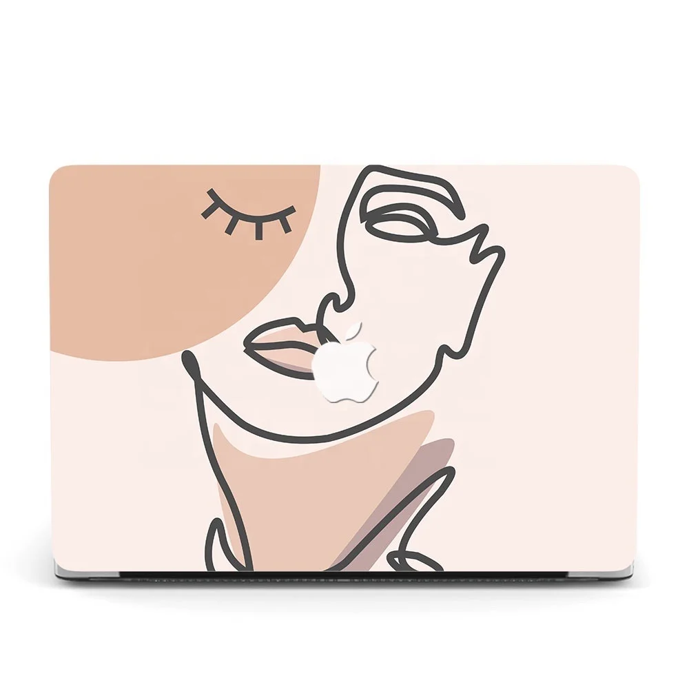 Custom UV Printing Abstract Women Face Cover Case for MacBook Pro 13 Inch
