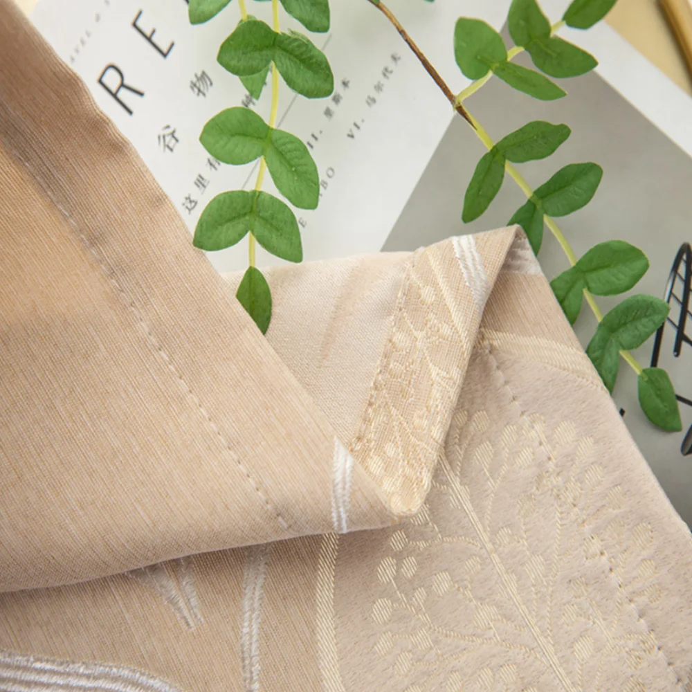 American Style Luxury Window Floral Valance Jacquard Curtain Ready Made Wholesale Living Room Hotel Curtains