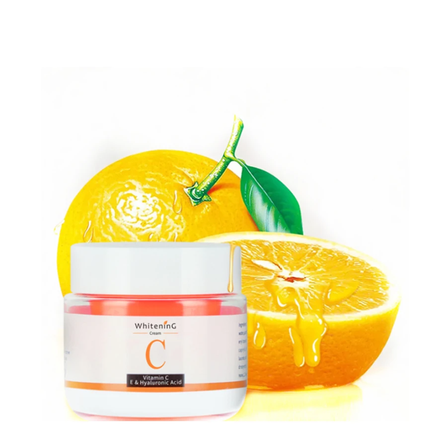 in stock face skin care Whitening Vitamin C E hyaluronic acid face brightening firming smoothing beauty cream  private label